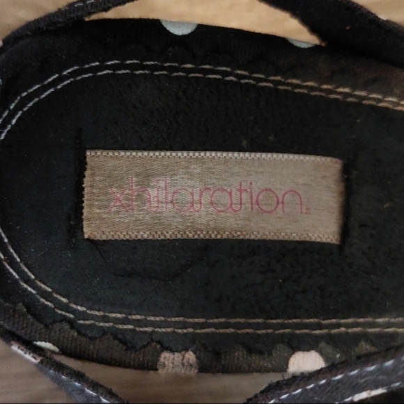 Xhilaration Wedge Peep-Toe Black and White Polka-dots Shoes Size 9 Open Toe Boho - Picture 8 of 9